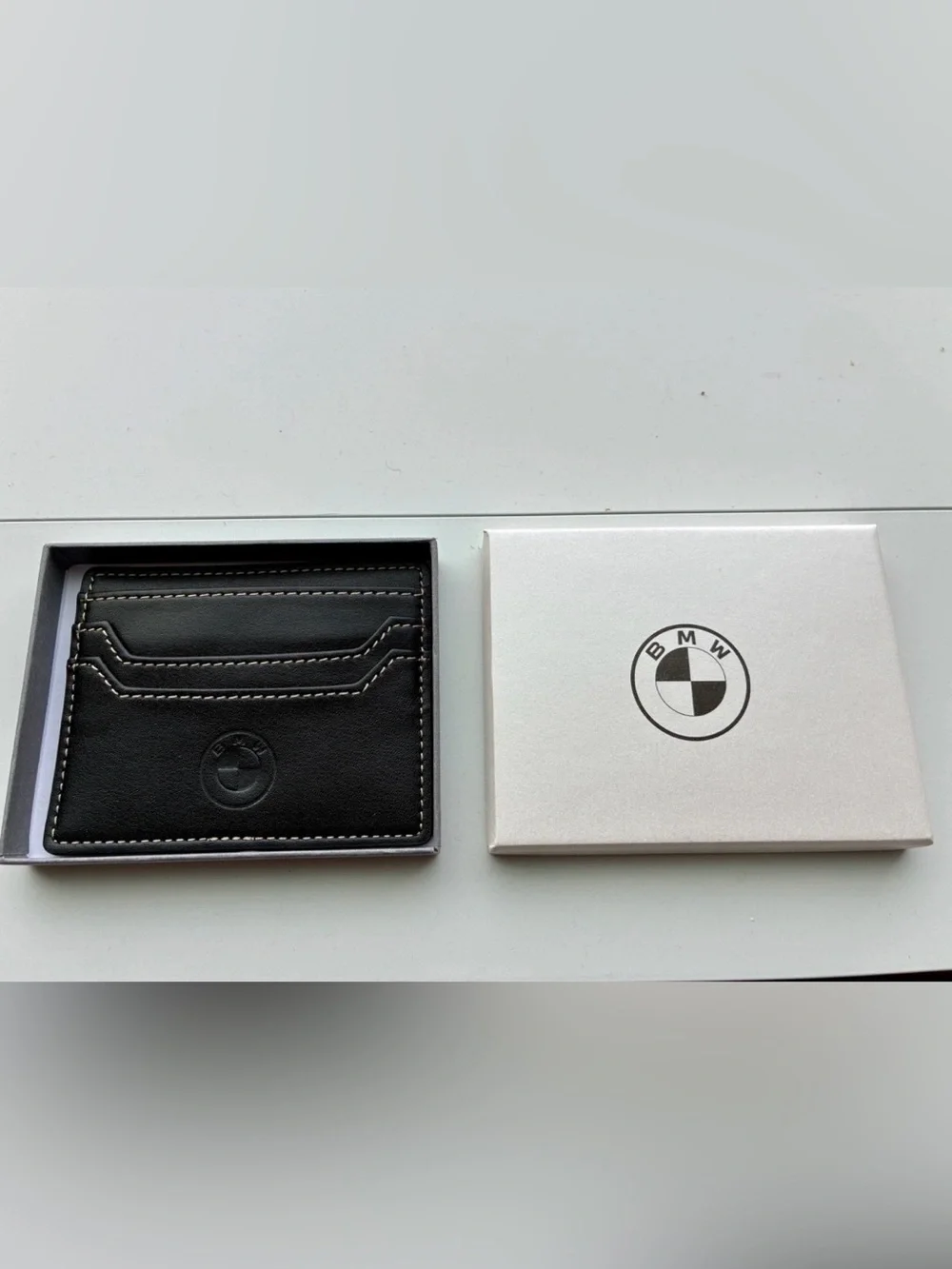 BMW Black Leather Slim Card & Key Pocket